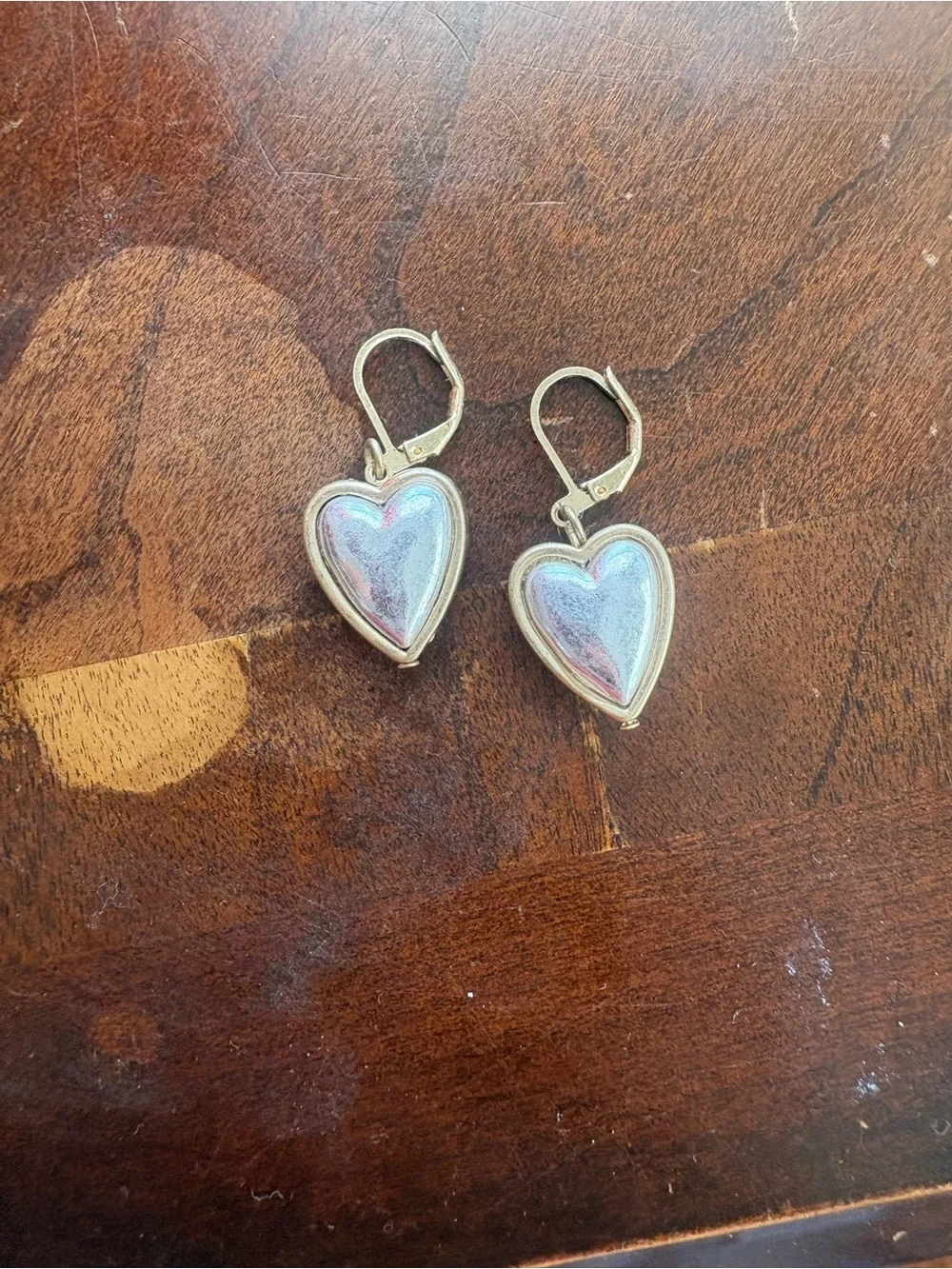 kate spade Gold-Tone Heart Drop Earrings with Silver Heart Inset